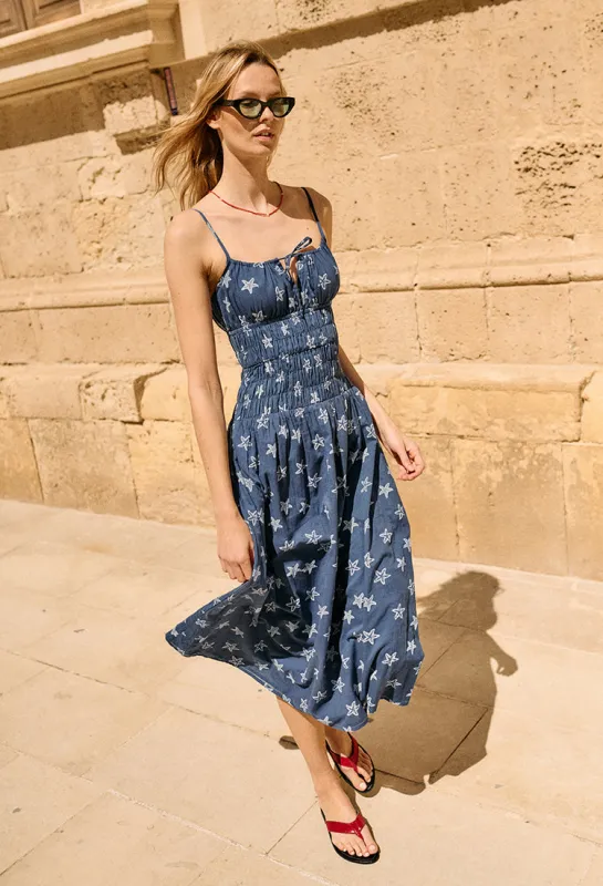 Russo Starfish Print Cotton Voile Midi Dress sold by Ciao Lucia