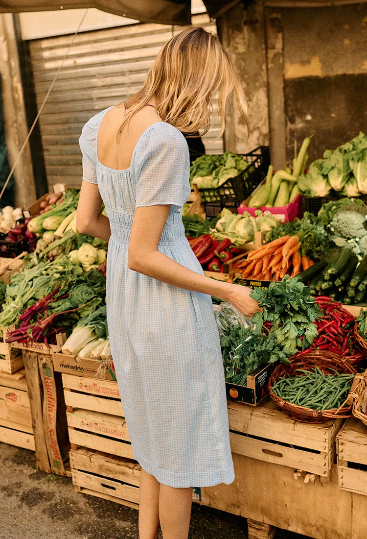 Fiorella Sky Gingham Midi Dress sold by Ciao Lucia product image thumbnail 4