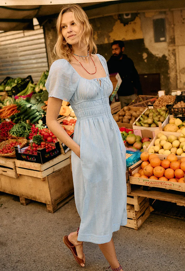 Fiorella Sky Gingham Midi Dress sold by Ciao Lucia product image thumbnail 2