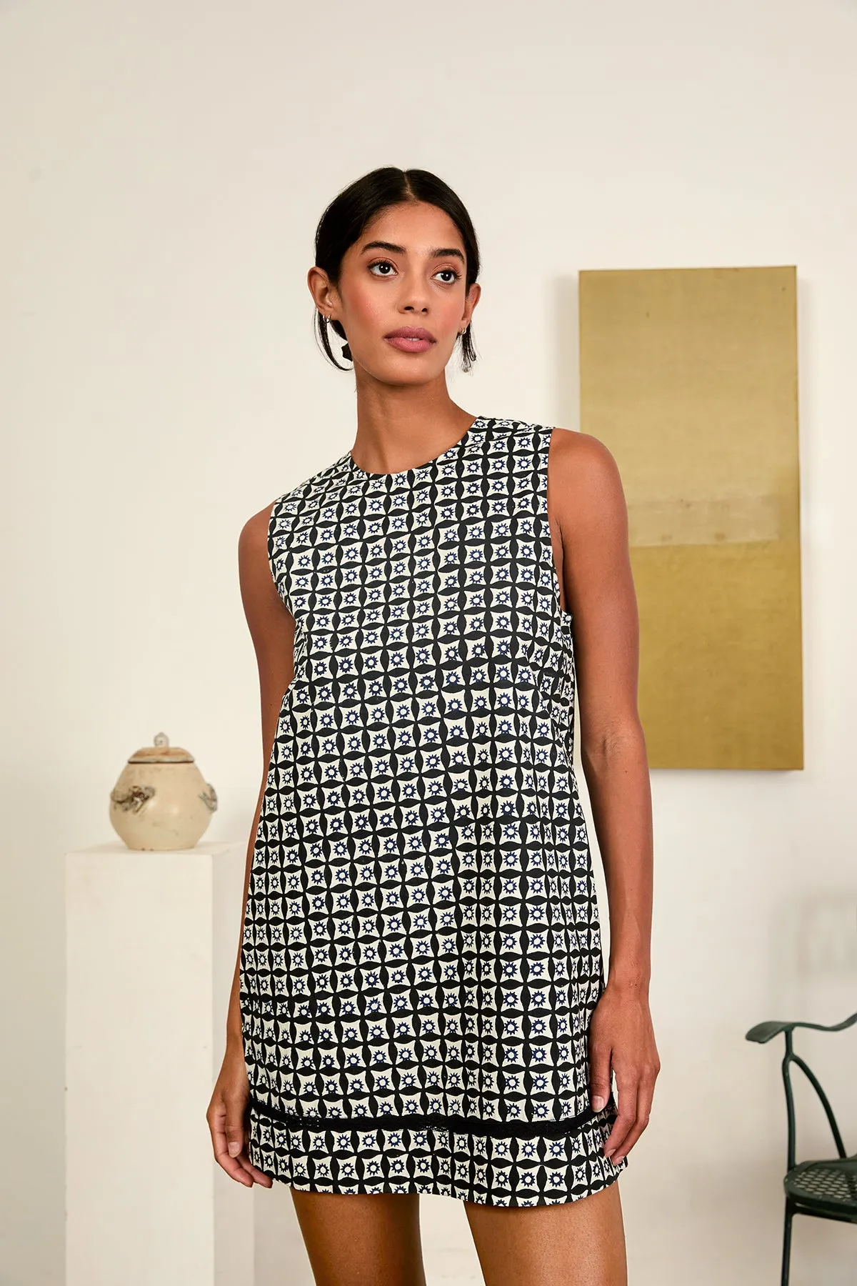 Indus Solar Print Cotton Poplin Mini Dress sold by Ciao Lucia product image thumbnail 5