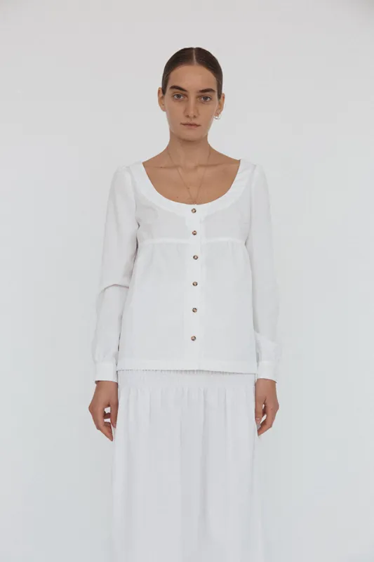 Ines Top White Cotton sold by Ciao Lucia