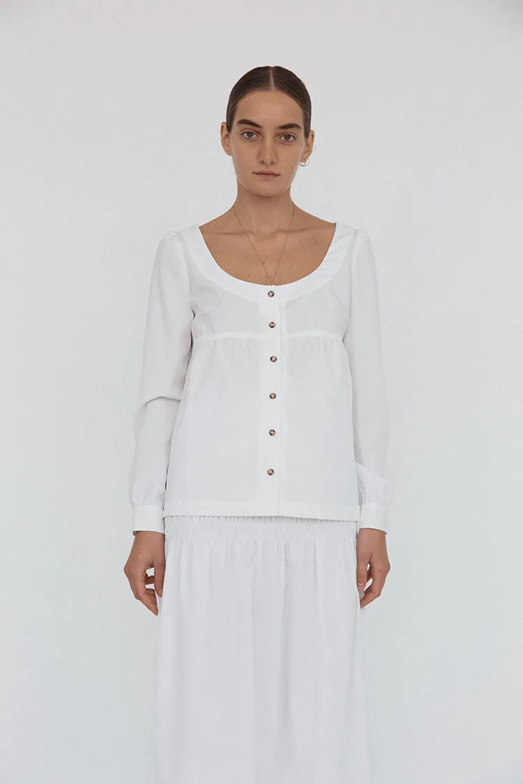 Ines Top White Cotton sold by Ciao Lucia