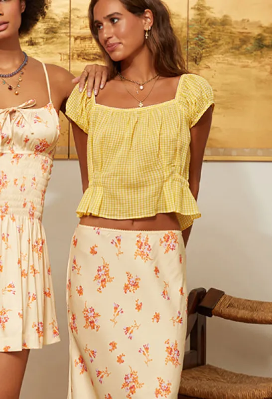 Lille Sun Gingham Cotton Top made by Ciao Lucia