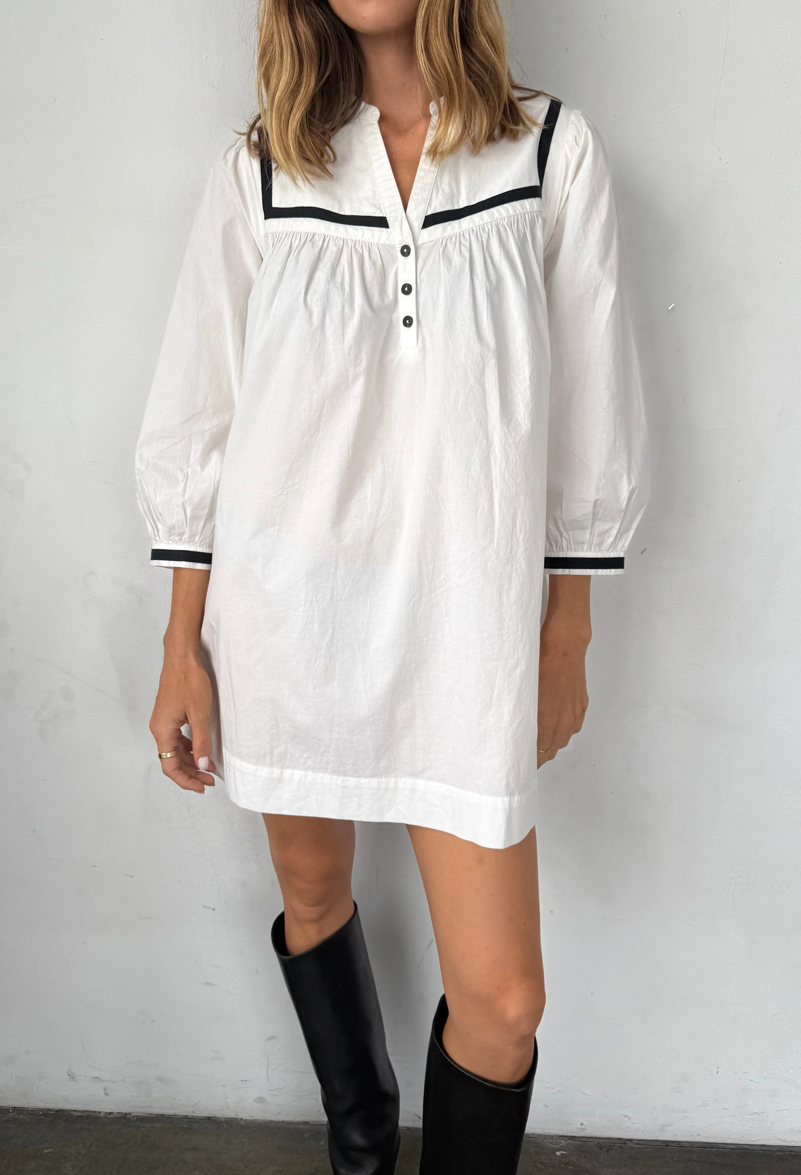 Helena Dress White Cotton Poplin sold by Ciao Lucia product image thumbnail 3