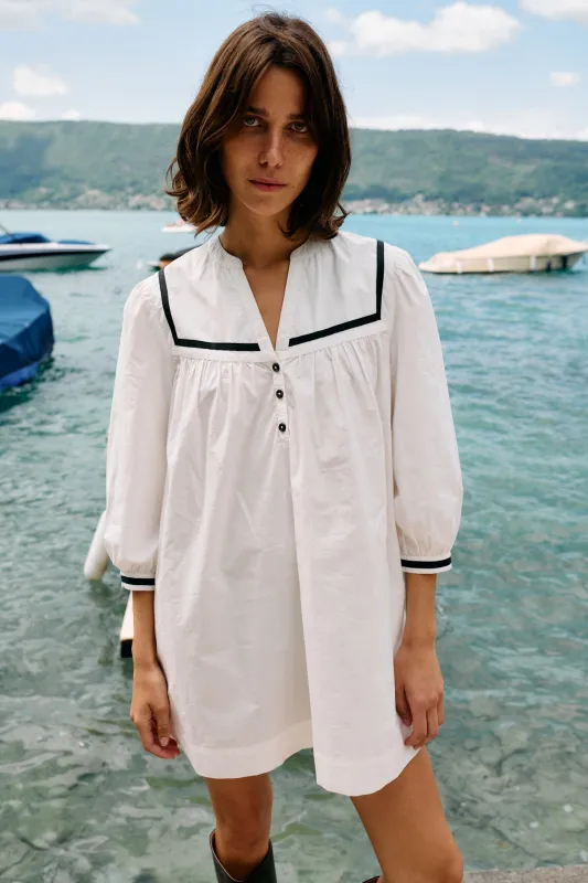 Helena Dress White Cotton Poplin sold by Ciao Lucia