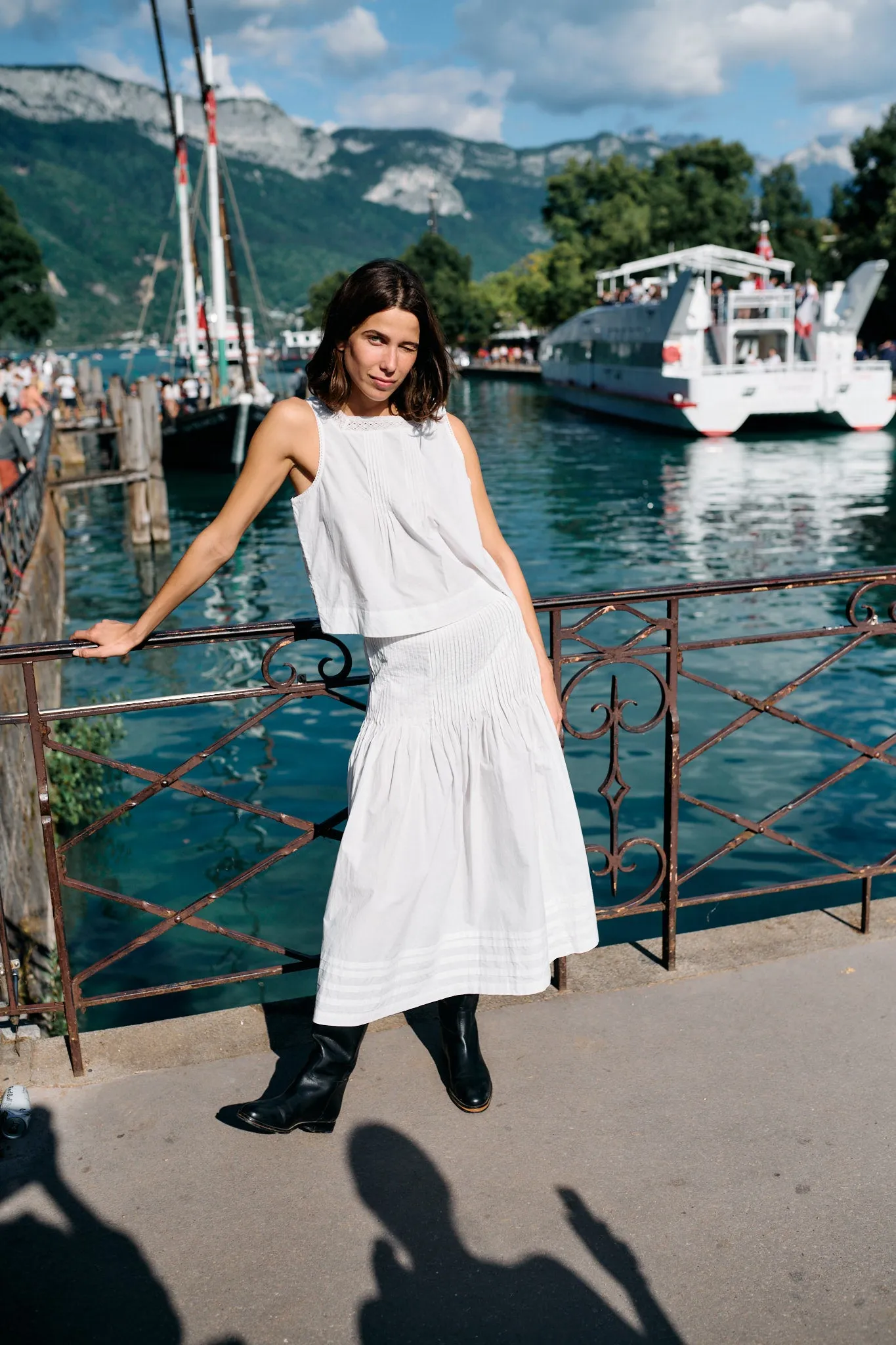 Rosa Skirt White Cotton Poplin sold by Ciao Lucia product image thumbnail 3