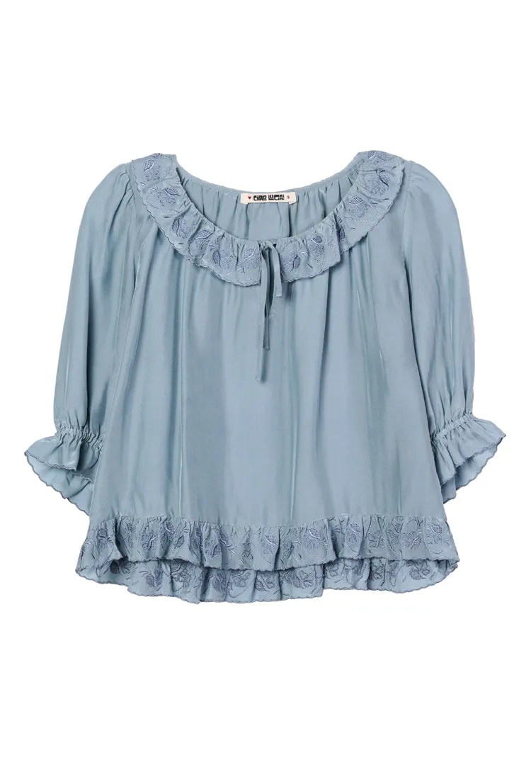 Thora Top Marine Floral Embroidery sold by Ciao Lucia product image thumbnail 4