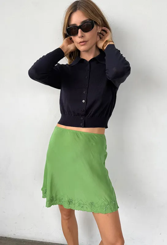 Audrey Jade Floral Silk Embroidered Skirt sold by Ciao Lucia