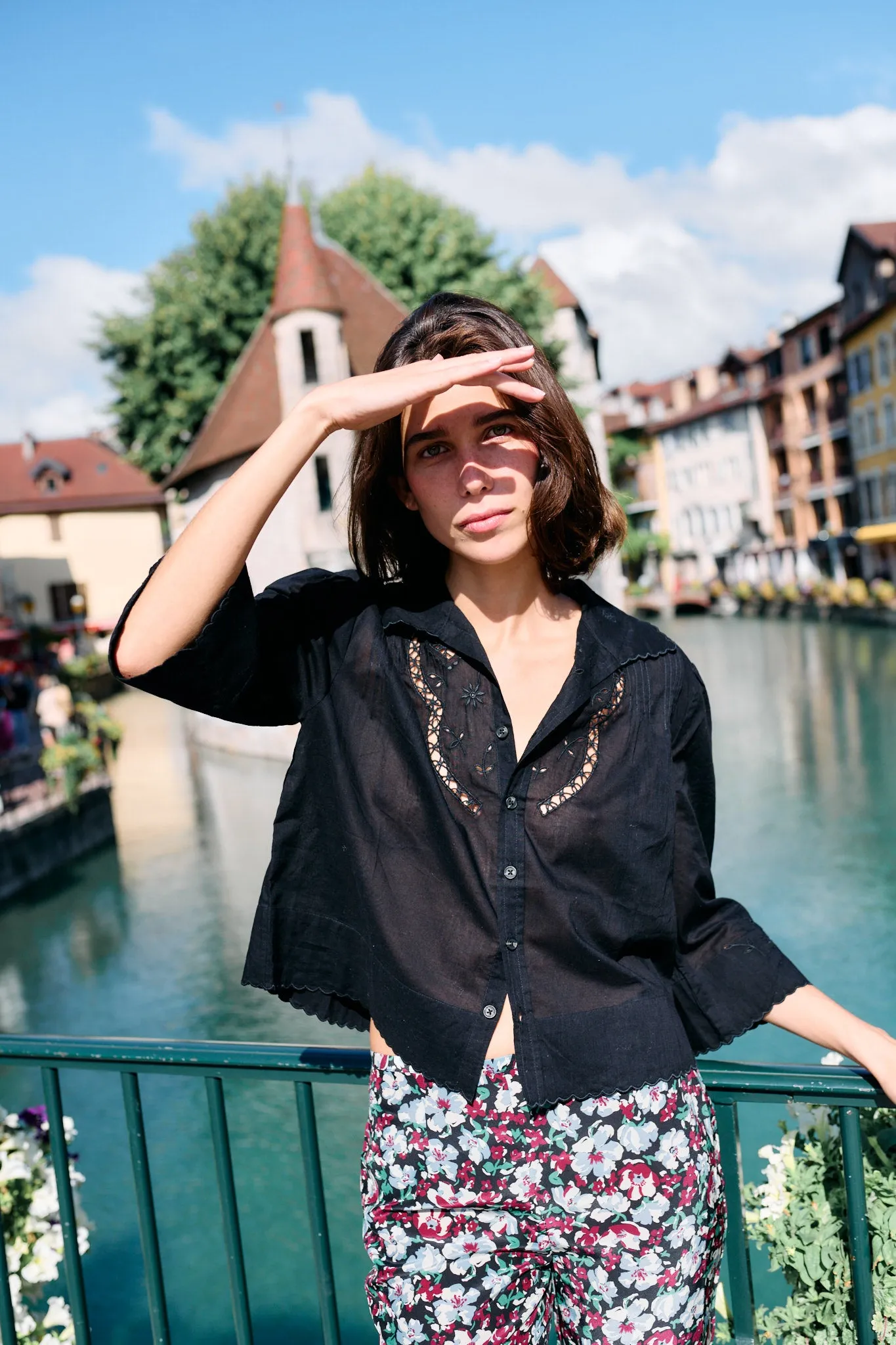 Cezanne Top Black Cotton Voile sold by Ciao Lucia product image thumbnail 3