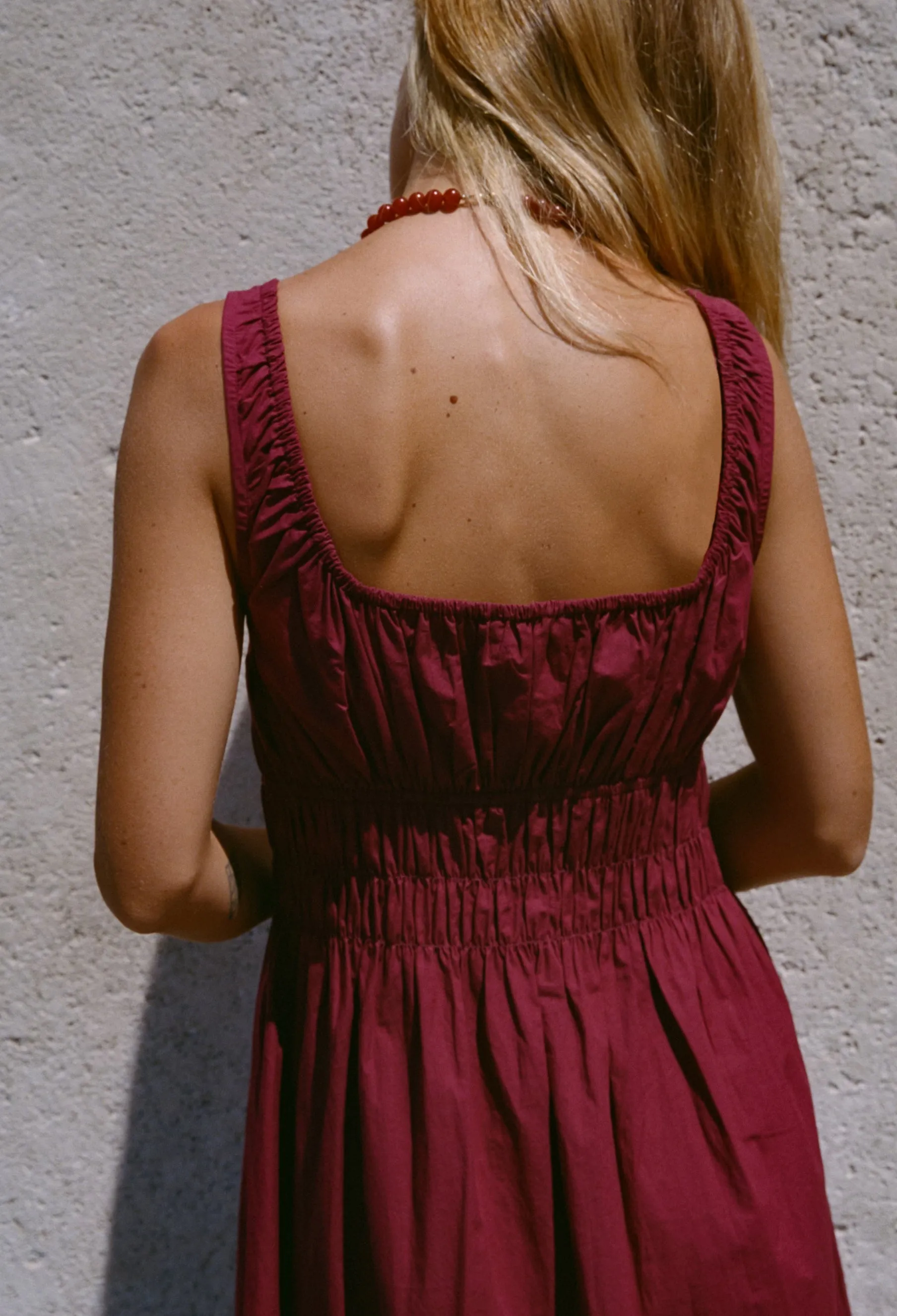 Iris Bordeaux Cotton Dress sold by Ciao Lucia product image thumbnail 5