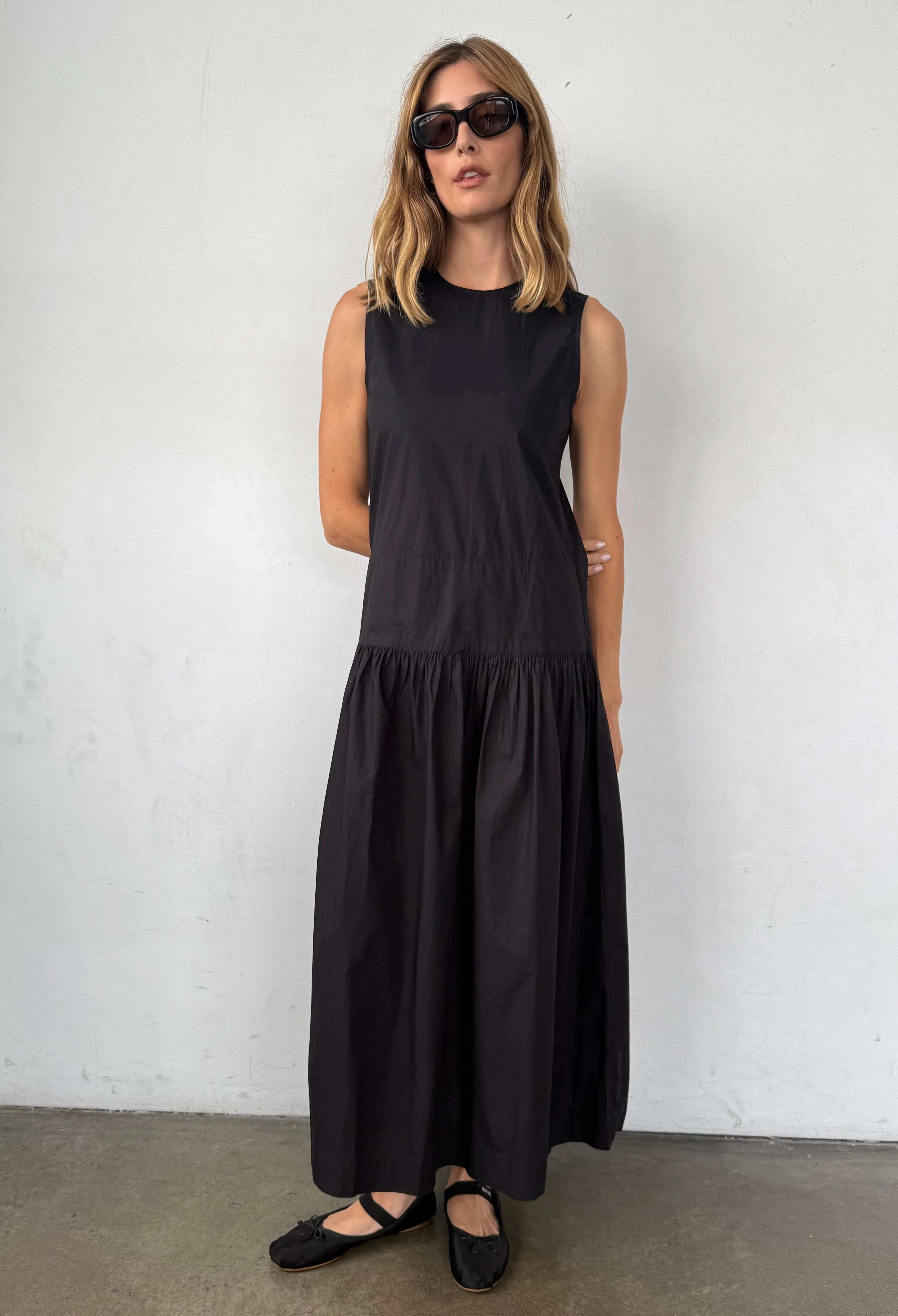 Jenetta Black Cotton Poplin Dress sold by Ciao Lucia