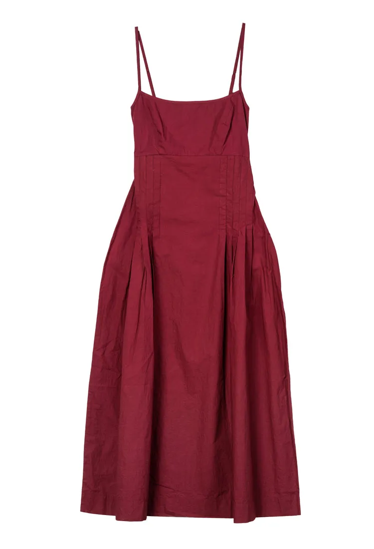 Karita Dress Bordeaux Cotton Poplin sold by Ciao Lucia product image thumbnail 3