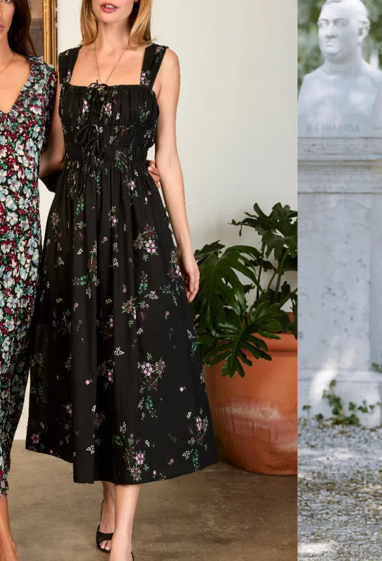 Liv Dress Wildflower Print Cotton Voile made by Ciao Lucia