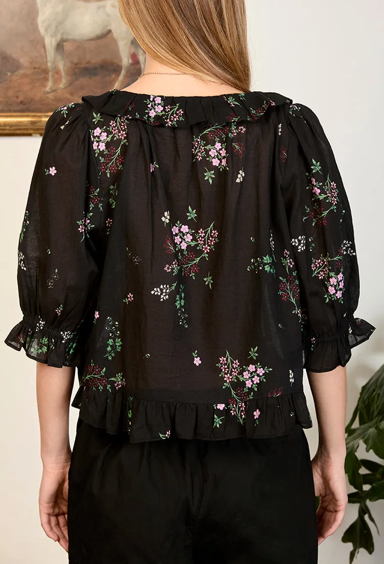 Thora Top Wildflower Print Cotton Voile sold by Ciao Lucia product image thumbnail 2