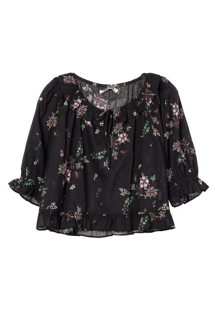Thora Top Wildflower Print Cotton Voile sold by Ciao Lucia product image thumbnail 3