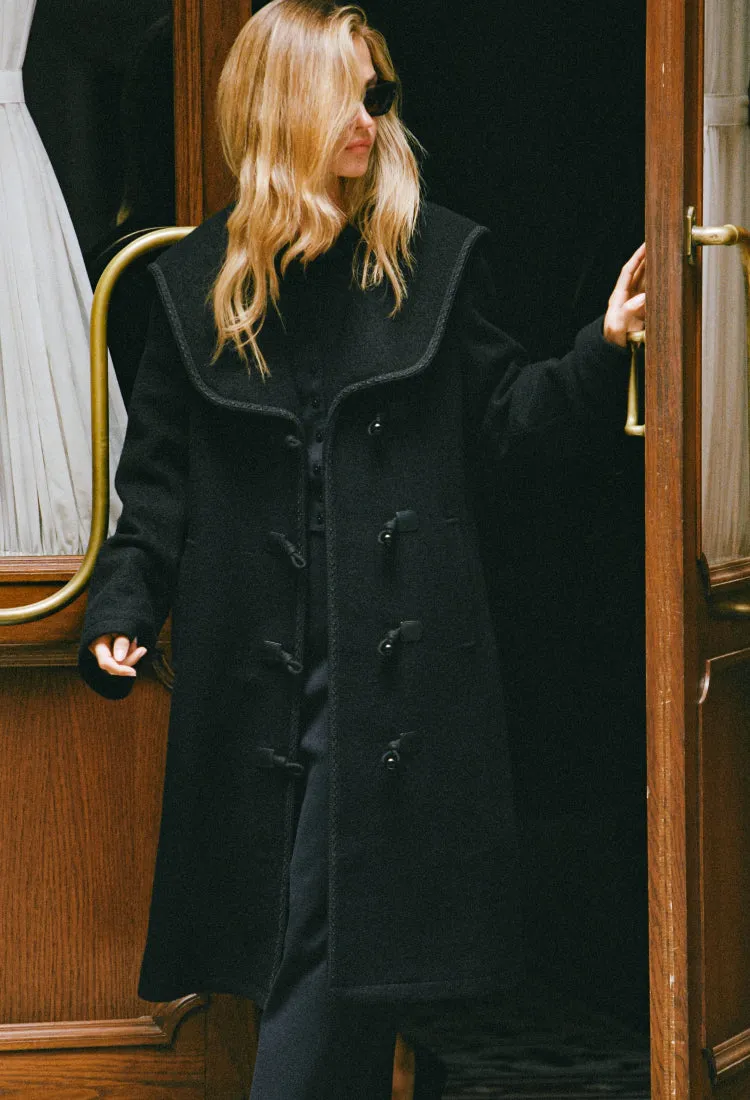 Malla Black Wool Coat sold by Ciao Lucia product image thumbnail 5