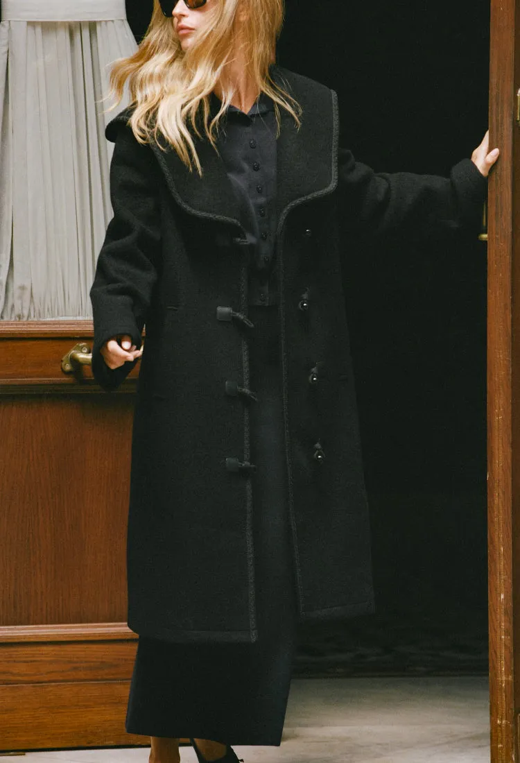 Malla Black Wool Coat sold by Ciao Lucia product image thumbnail 3