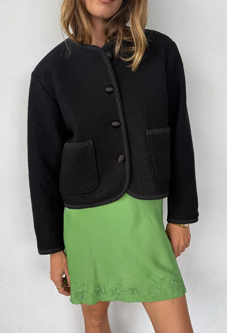 Simona Black Wool Coat sold by Ciao Lucia product image thumbnail 4