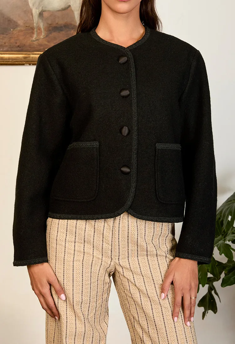 Simona Black Wool Coat sold by Ciao Lucia product image thumbnail 3