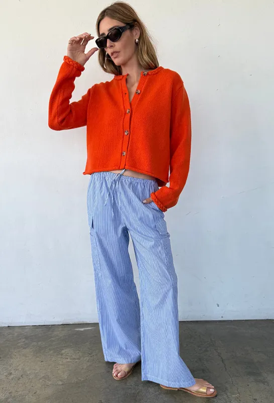 Doris Persimmon Wool Cardigan made by Ciao Lucia