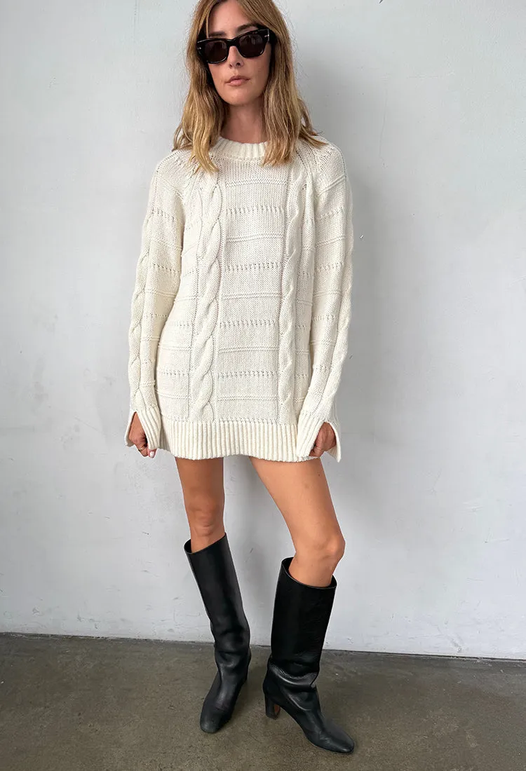 Pria Cable Knit Ivory Sweater Dress sold by Ciao Lucia product image thumbnail 3