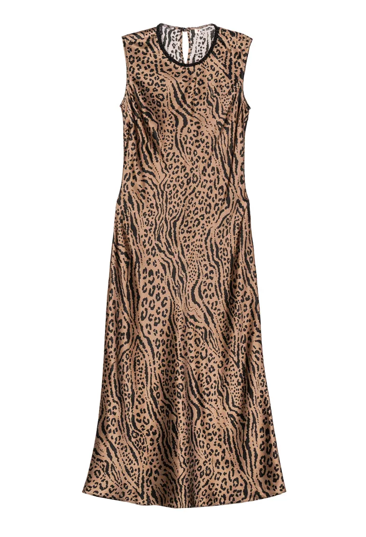 Lukka Leopard Printed Silk Charmeuse Dress sold by Ciao Lucia product image thumbnail 4
