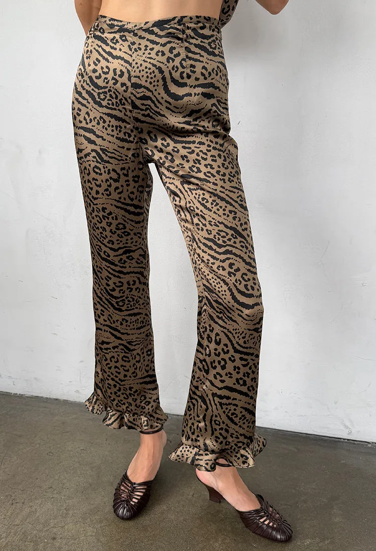 Kaja Pant Leopard Print Silk Charmeuse sold by Ciao Lucia product image thumbnail 2