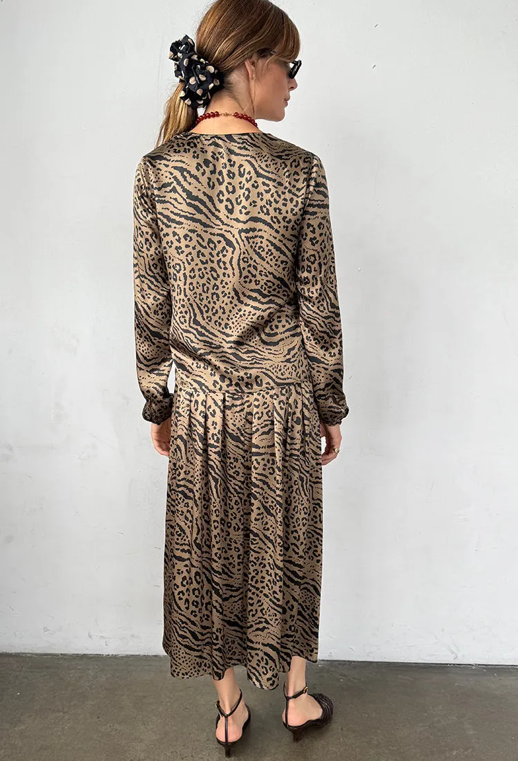 Colomba Skirt Leopard Print Silk Charmeuse sold by Ciao Lucia product image thumbnail 4