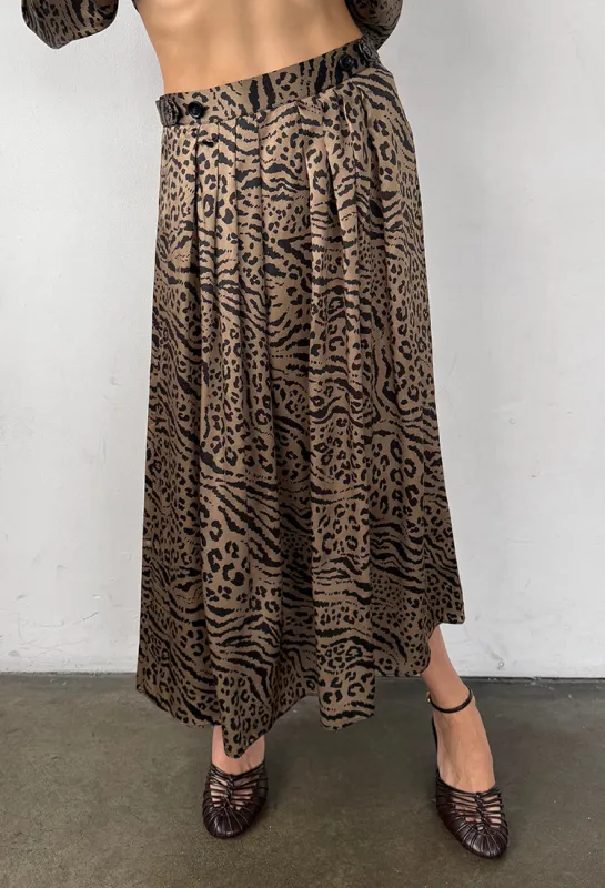 Colomba Skirt Leopard Print Silk Charmeuse made by Ciao Lucia