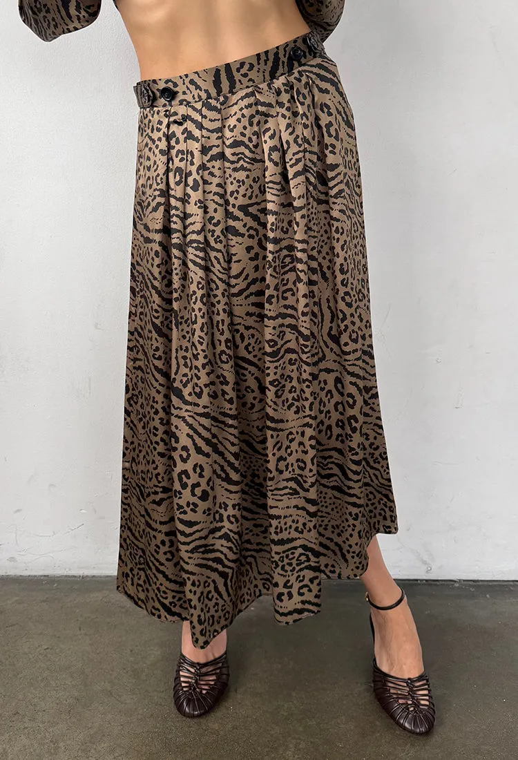 Colomba Skirt Leopard Print Silk Charmeuse sold by Ciao Lucia