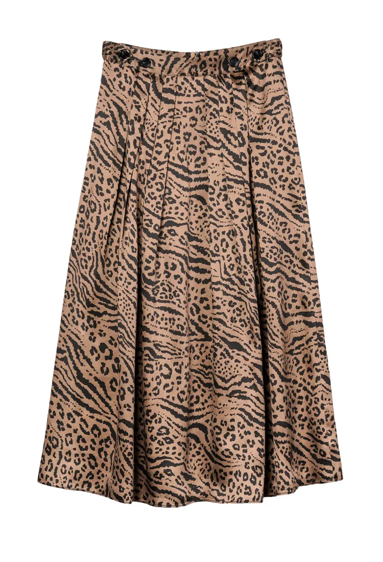 Colomba Skirt Leopard Print Silk Charmeuse sold by Ciao Lucia product image thumbnail 5