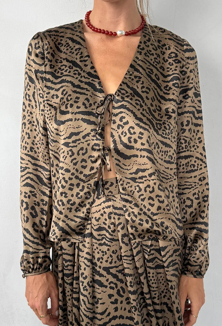 Pia Top Leopard Print Silk Charmeuse sold by Ciao Lucia product image thumbnail 3