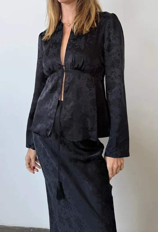 Jorgina Black Jacquard Top sold by Ciao Lucia