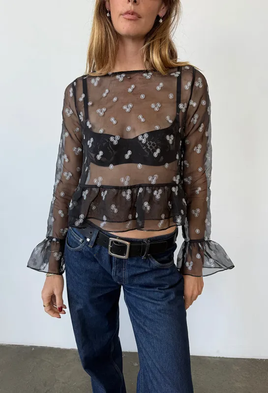 Andria Black Organza Top made by Ciao Lucia