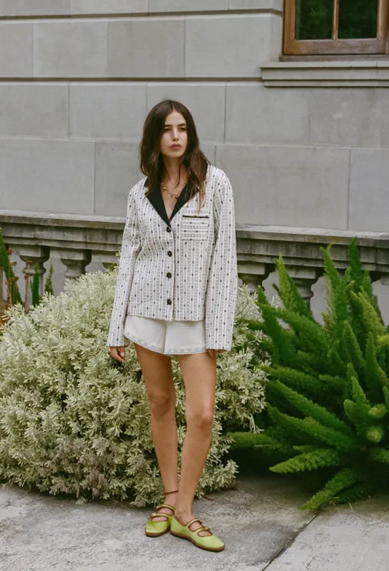 Talia Embroidered Cotton Twill Jacket made by Ciao Lucia