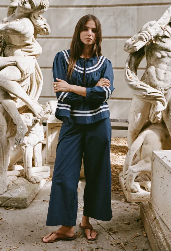 Joa Navy Cotton Top sold by Ciao Lucia