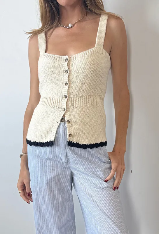 Iren Ivory Knit Top sold by Ciao Lucia