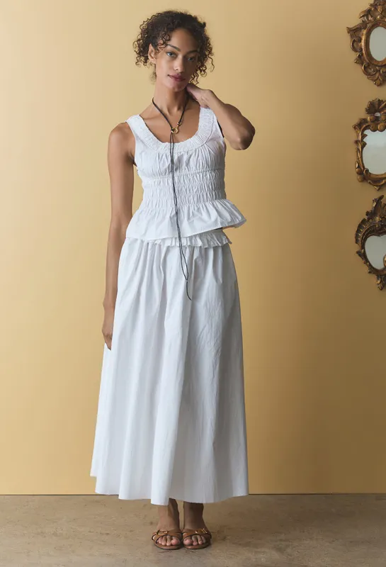 Esi White Cotton Skirt made by Ciao Lucia