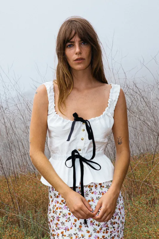 Ilaria Top Ivory Dupioni Exclusive sold by Ciao Lucia