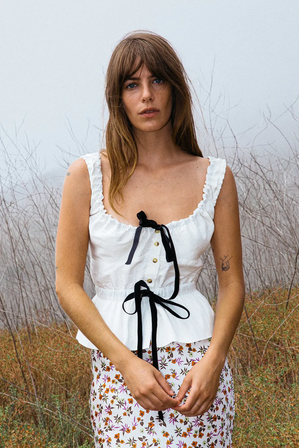 Ilaria Top Ivory Dupioni Exclusive sold by Ciao Lucia