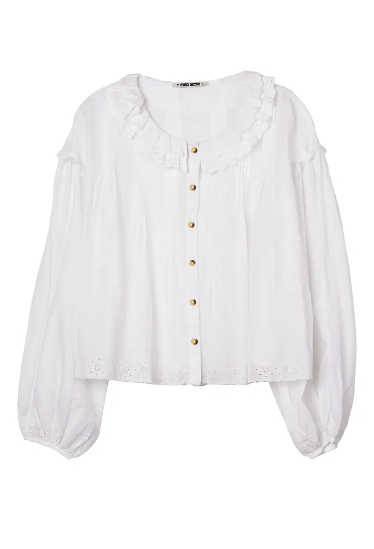 Anaia White Embroidered Cotton Top sold by Ciao Lucia product image thumbnail 2