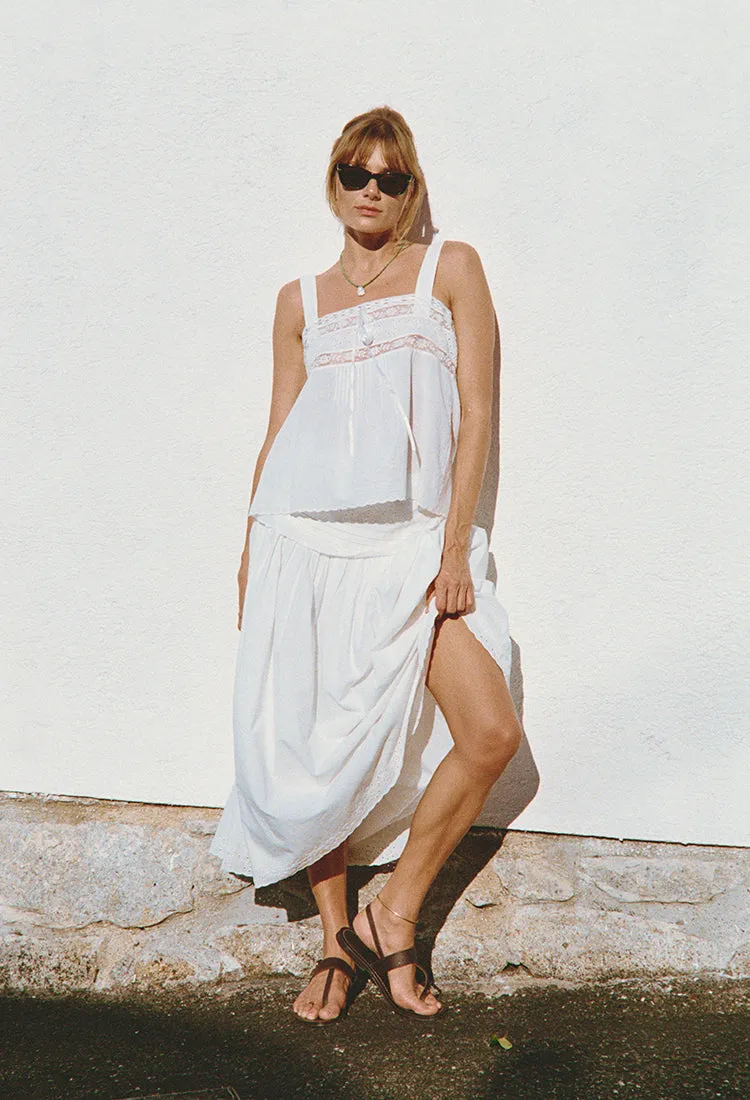 Euri White Embroidered Cotton Top sold by Ciao Lucia