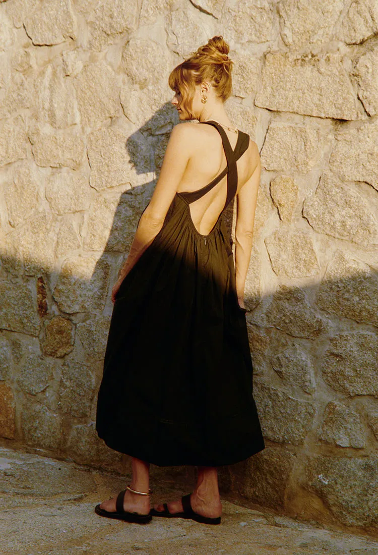 Laura Black Cotton Dress sold by Ciao Lucia