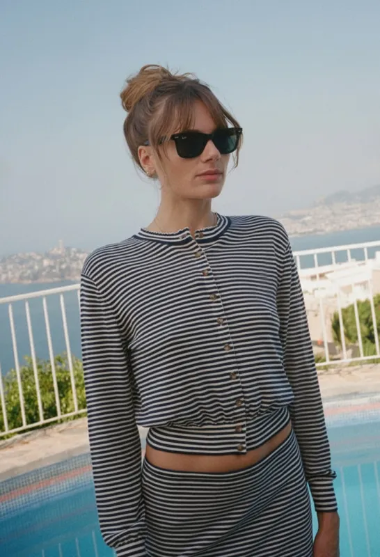 Hydra Midnight Stripe Cardigan made by Ciao Lucia