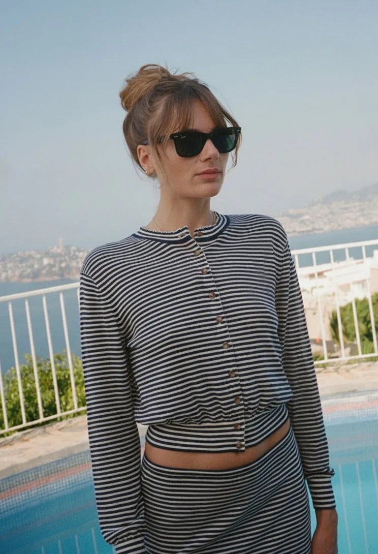 Hydra Midnight Stripe Cardigan sold by Ciao Lucia