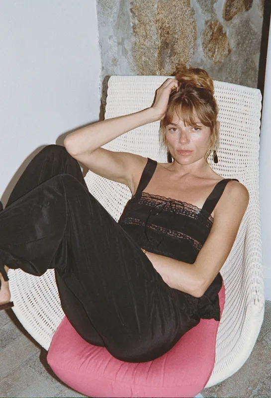 Euri Black Silk Top made by Ciao Lucia