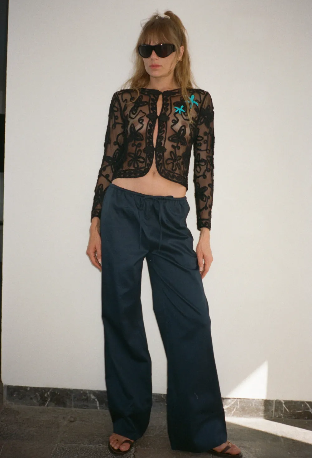 Yuli Midnight Cotton Twill Pant sold by Ciao Lucia