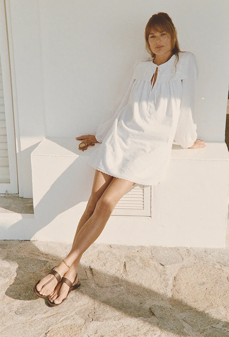 Jonita White Embroidered Cotton Dress sold by Ciao Lucia