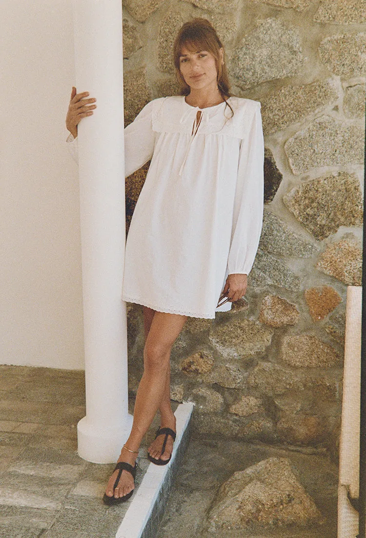 Jonita White Embroidered Cotton Dress sold by Ciao Lucia product image thumbnail 3