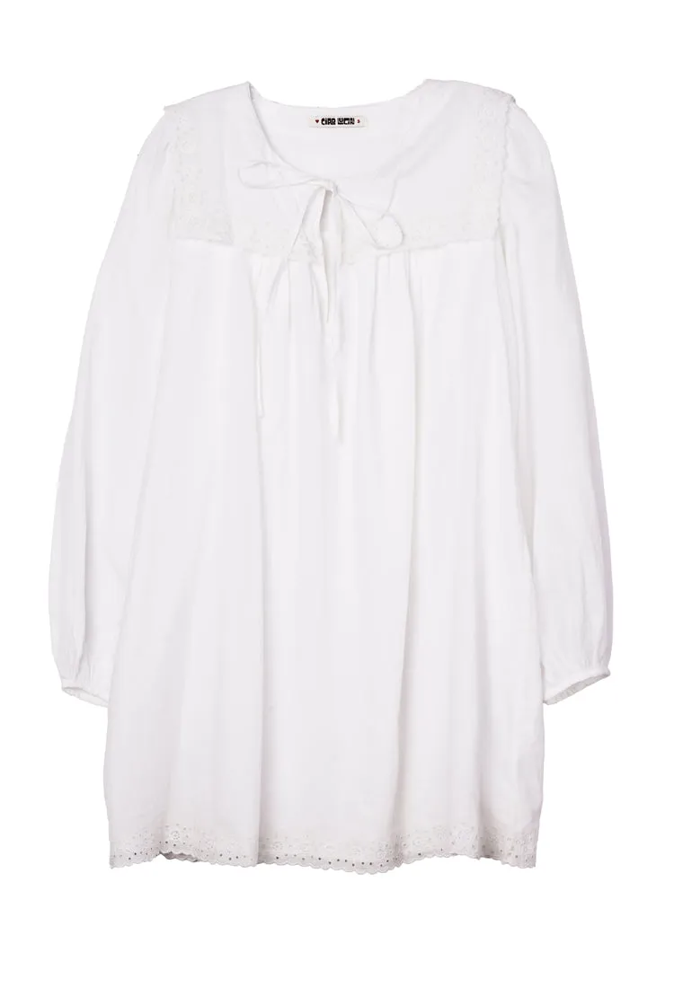 Jonita White Embroidered Cotton Dress sold by Ciao Lucia product image thumbnail 4